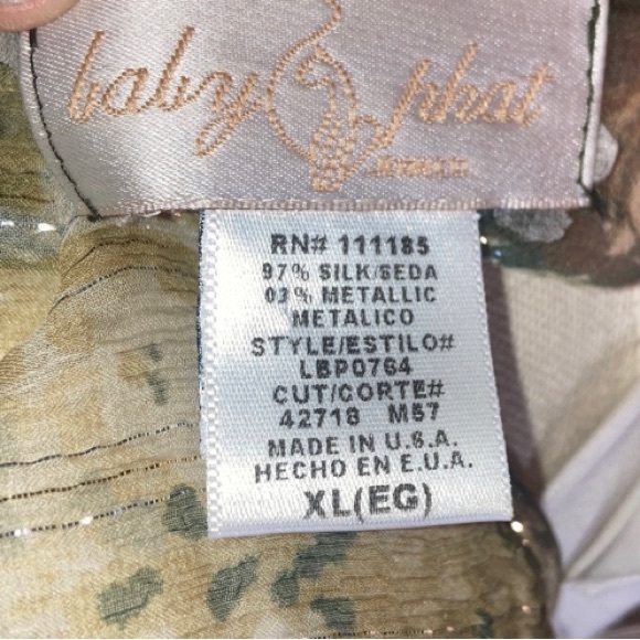 Baby Phat Size XL(EG) 97% Silk 3% Metallic Thread Beading on Shoulders Tie Slves - Picture 4 of 11